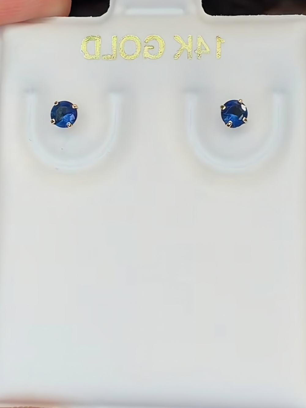 14K Gold 1/2ct Blue Sapphire Stud Earrings